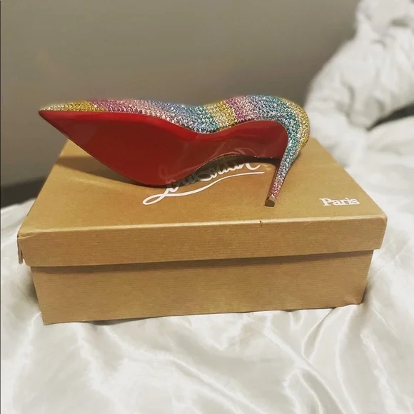 One of a kind RARE GEM!!!! CHRISTIAN LOUBOUTIN rainbow beauty 😍💕 - Picture 2 of 6
